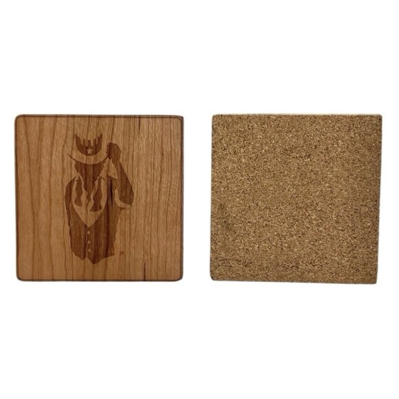 Made Here Playboy Bamboo Coaster Set 6x Square Eco Engraved Drink Coasters NWOT - Picture 4 of 5